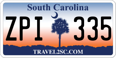 SC license plate ZPI335