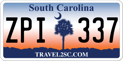 SC license plate ZPI337
