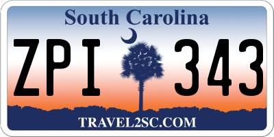 SC license plate ZPI343