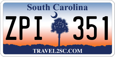 SC license plate ZPI351