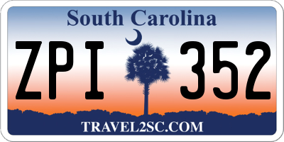 SC license plate ZPI352