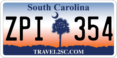 SC license plate ZPI354