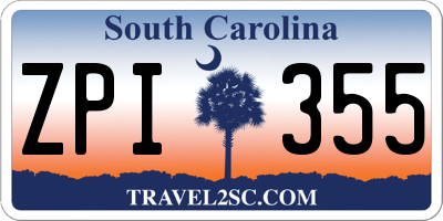 SC license plate ZPI355
