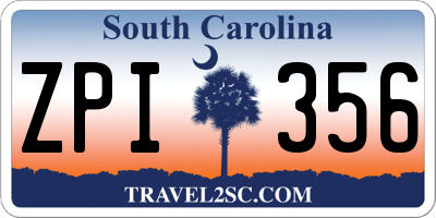 SC license plate ZPI356