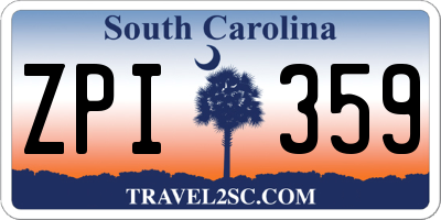 SC license plate ZPI359
