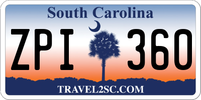 SC license plate ZPI360