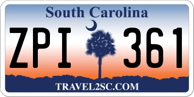 SC license plate ZPI361