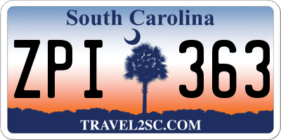 SC license plate ZPI363