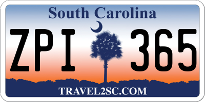 SC license plate ZPI365