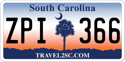 SC license plate ZPI366