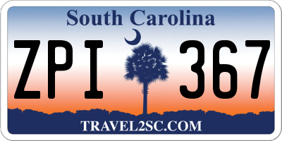 SC license plate ZPI367