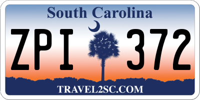 SC license plate ZPI372