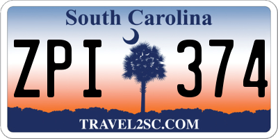 SC license plate ZPI374