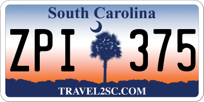 SC license plate ZPI375