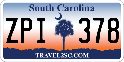 SC license plate ZPI378