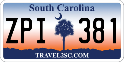 SC license plate ZPI381