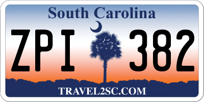 SC license plate ZPI382