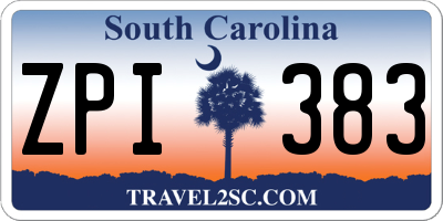 SC license plate ZPI383