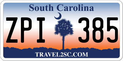 SC license plate ZPI385