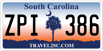 SC license plate ZPI386