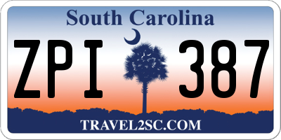SC license plate ZPI387
