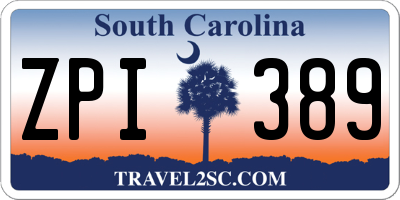 SC license plate ZPI389