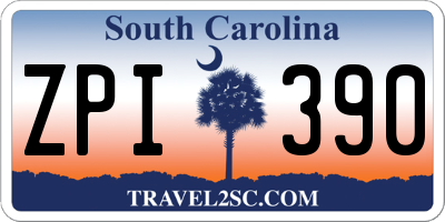 SC license plate ZPI390