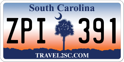 SC license plate ZPI391