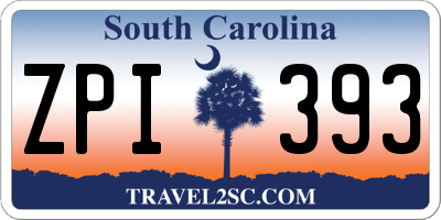 SC license plate ZPI393