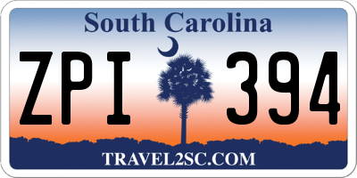 SC license plate ZPI394