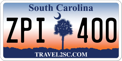SC license plate ZPI400