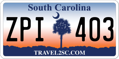 SC license plate ZPI403