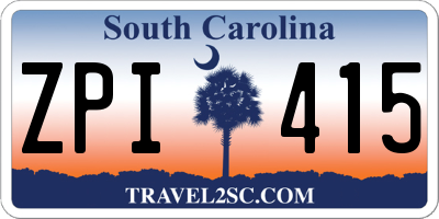SC license plate ZPI415