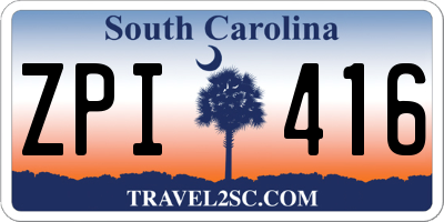 SC license plate ZPI416