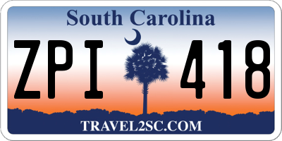 SC license plate ZPI418