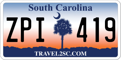 SC license plate ZPI419