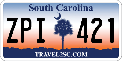 SC license plate ZPI421