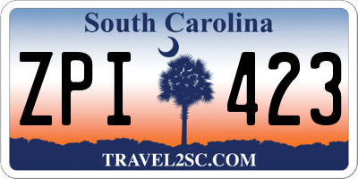 SC license plate ZPI423