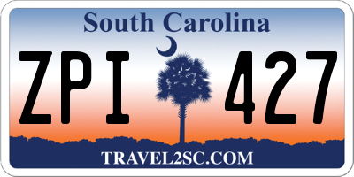 SC license plate ZPI427