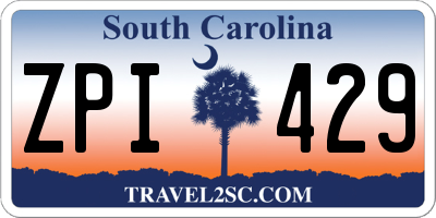 SC license plate ZPI429