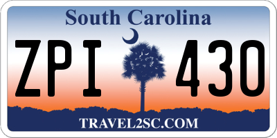 SC license plate ZPI430