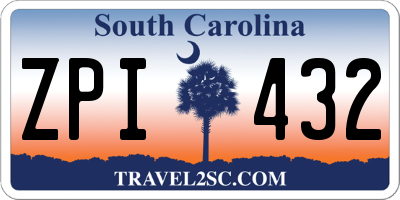 SC license plate ZPI432
