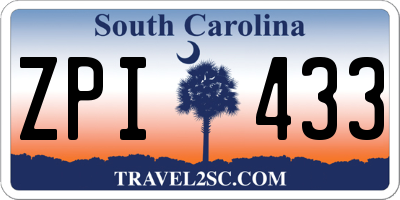 SC license plate ZPI433