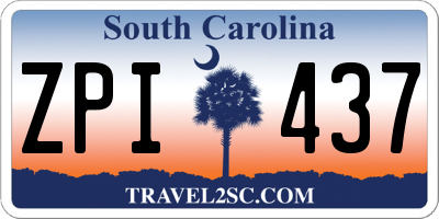 SC license plate ZPI437