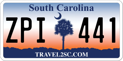 SC license plate ZPI441