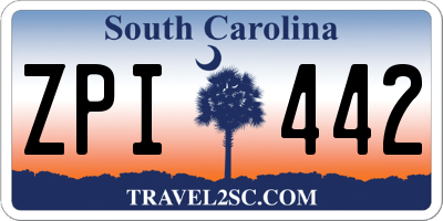 SC license plate ZPI442