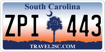 SC license plate ZPI443
