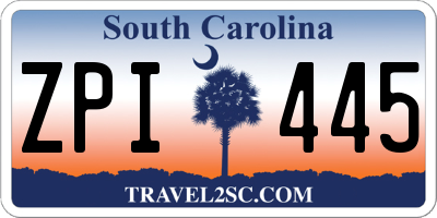 SC license plate ZPI445