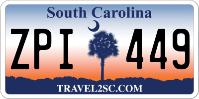 SC license plate ZPI449