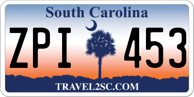 SC license plate ZPI453